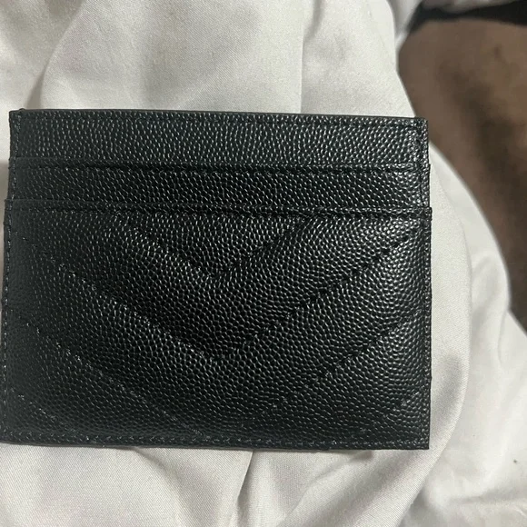 Black Card Holder with Gold Logo - Picture 2 of 3